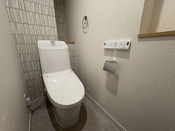 おしゃれであり、掃除のしやすいトイレです。