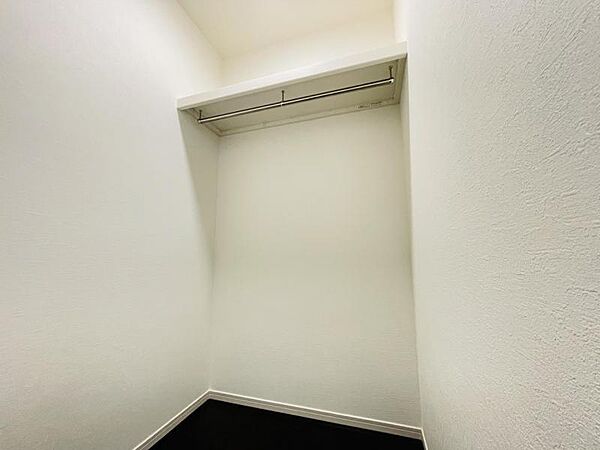 洋服をかけるだけでなく、上部の棚にも物が置けるのがありがたいですね♪