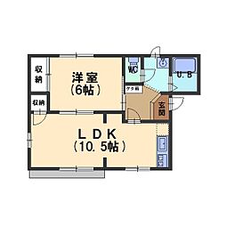 ライラックハイム 1LDKの間取図画像