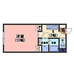 ドリーム京町 1Kの間取図画像