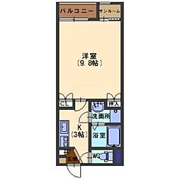 ファーストアヴェニュー 3階1Kの間取り