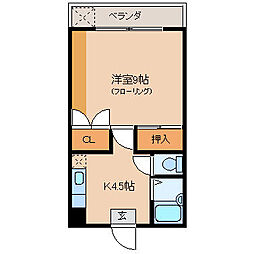 サンライズゆきやま 1Kの間取図画像