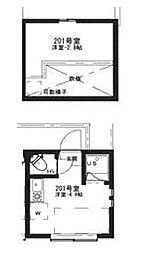 アーバンプレイス目白台Ａ 2階ワンルームの間取り