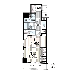 日神デュオステージ蒔田 1DKの間取図画像
