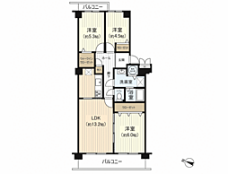 土佐堀ビューハイツ 3LDKの間取図画像
