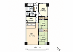 ローズハイツ宝塚 3LDKの間取図画像