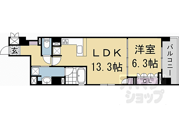 京都府京都市上京区東堀川通中立売下る一町目(賃貸マンション1LDK・6階・51.45㎡)の写真 その2