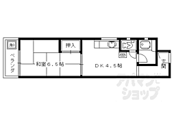 アサヒマンション 4階1DKの間取り