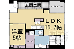 シャリマー西大路 1LDKの間取図画像