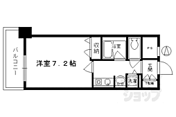 ベラジオ五条烏丸 802 8階1Kの間取り