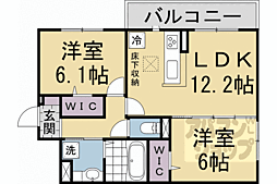 JR東海道・山陽本線 京都駅 徒歩19分の賃貸アパート 1階2LDKの間取り