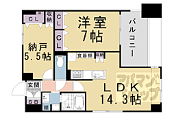 セイワパレス京都東洞院 7階1SLDKの間取り