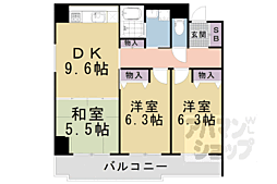 ノイ・ディアール御池 4階3DKの間取り