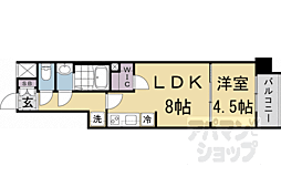 京都地下鉄東西線 二条駅 徒歩15分の賃貸マンション 7階1LDKの間取り
