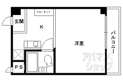 JR山陰本線 二条駅 徒歩9分の賃貸マンション 3階1Kの間取り