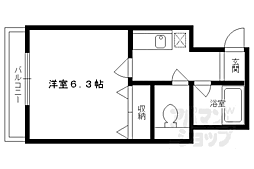 京都地下鉄東西線 二条駅 徒歩9分の賃貸マンション 1階1Kの間取り