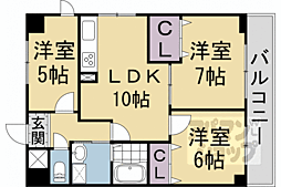 京都地下鉄東西線 二条駅 徒歩12分の賃貸マンション 4階3LDKの間取り