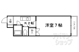 JR山陰本線 二条駅 徒歩10分の賃貸マンション 4階1Kの間取り