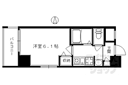 エステムプラザ京都五条大橋 5階1Kの間取り