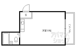 JR山陰本線 円町駅 徒歩9分の賃貸マンション 4階1Kの間取り