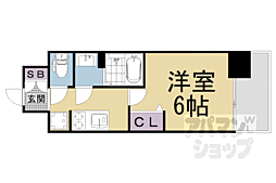 JR東海道・山陽本線 京都駅 徒歩13分の賃貸マンション 2階1Kの間取り