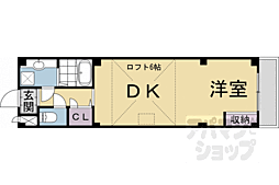 JR山陰本線 丹波口駅 徒歩8分の賃貸マンション 3階1LDKの間取り