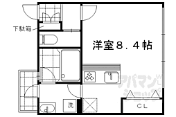 JR山陰本線 円町駅 徒歩7分の賃貸マンション 4階ワンルームの間取り