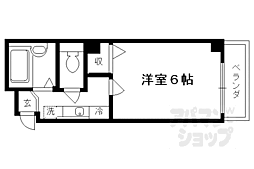ビレイユ眞英四条柳馬場 5階1Kの間取り
