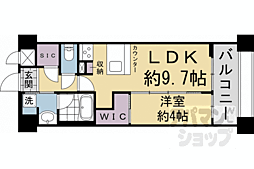 パラドール四条烏丸グレイス 1LDKの間取図画像