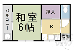高瀬川マンション 1Kの間取図画像
