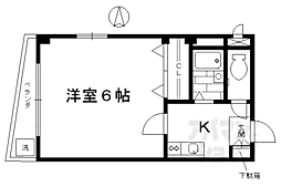 ハイツ本瓦 201 2階1Kの間取り