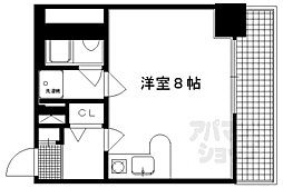 京都市営烏丸線 丸太町駅 徒歩14分の賃貸マンション 5階ワンルームの間取り