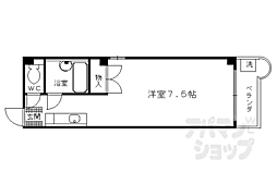 ピースフル京都 5階ワンルームの間取り