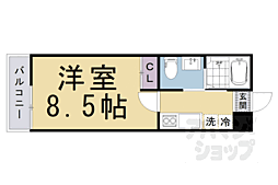 Ｋａｍｏ　Ｒｉｖｅｒ清水五条 1階1Kの間取り