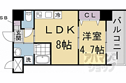 JR山陰本線 二条駅 徒歩4分の賃貸マンション 2階1LDKの間取り