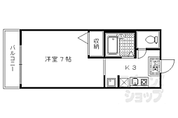 叡山電鉄叡山本線 元田中駅 徒歩20分の賃貸アパート 1階1Kの間取り
