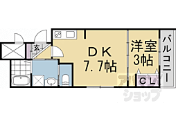 JR山陰本線 丹波口駅 徒歩8分の賃貸アパート 2階1DKの間取り