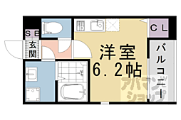 ハーモニーテラス福稲上高松町 2階ワンルームの間取り