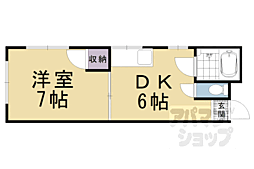 白扇マンション 3階1DKの間取り
