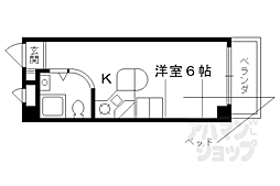 ラ・パルフェ・ド・レジェール 5階ワンルームの間取り