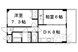 JR東海道・山陽本線 西大路駅 徒歩8分の賃貸マンション 5階2DKの間取り