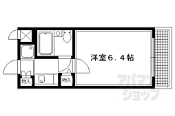 京福電気鉄道北野線 北野白梅町駅 徒歩9分の賃貸マンション 4階1Kの間取り