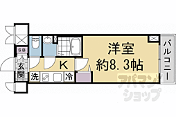 JR山陰本線 丹波口駅 徒歩5分の賃貸マンション 4階1Kの間取り