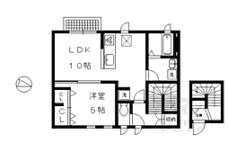 京都市営烏丸線 鞍馬口駅 徒歩19分の賃貸アパート 2階1LDKの間取り