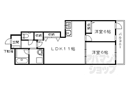 JR東海道・山陽本線 西大路駅 徒歩9分の賃貸マンション 7階2LDKの間取り