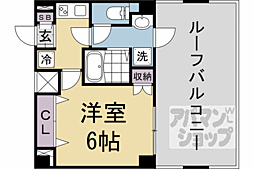 JR東海道・山陽本線 西大路駅 徒歩13分の賃貸マンション 5階1Kの間取り