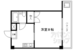 エザーンスあおい 4階1Kの間取り
