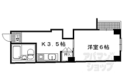 抜天房 205 2階1Kの間取り