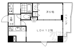 JR山陰本線 二条駅 徒歩8分の賃貸マンション 6階1LDKの間取り