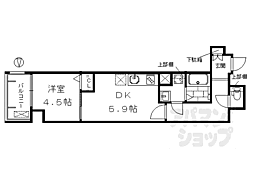 JR東海道・山陽本線 西大路駅 徒歩8分の賃貸マンション 6階1DKの間取り